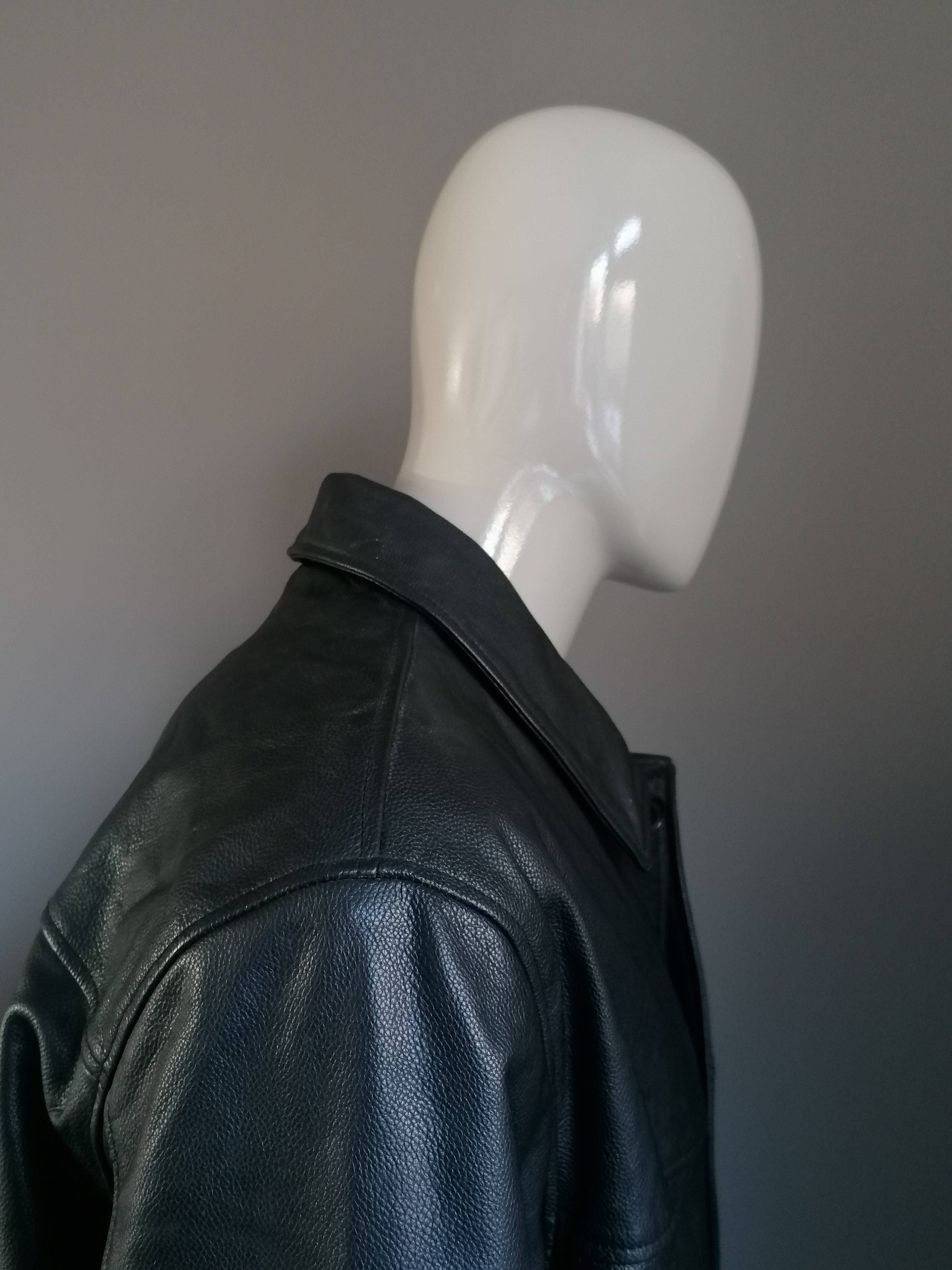 Ciro Citterio leather jacket. Light lined. Black colored. Size XL