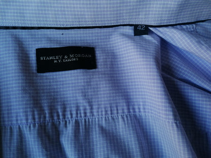 Stanley Morgan Shirt. Lila weiße karierte. Größe 42 / L.