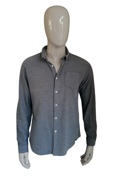 Shine Original Flannel Shirt. Motif à rayures noires gris. Taille xl.