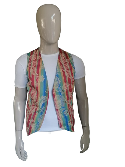 Vintage Pulls Double Breasted gilet. Rood Geel Groen Blauw gekleurd. Maat S.