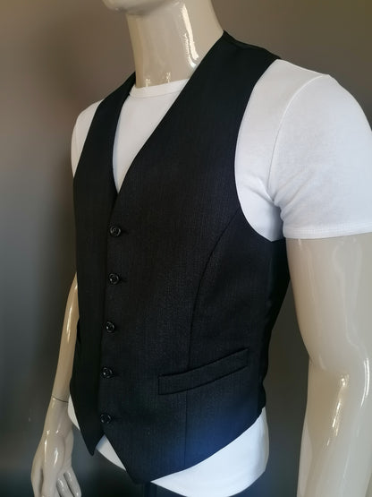 Jaguar waistcoat. Black blue motif. Size 50 / M.